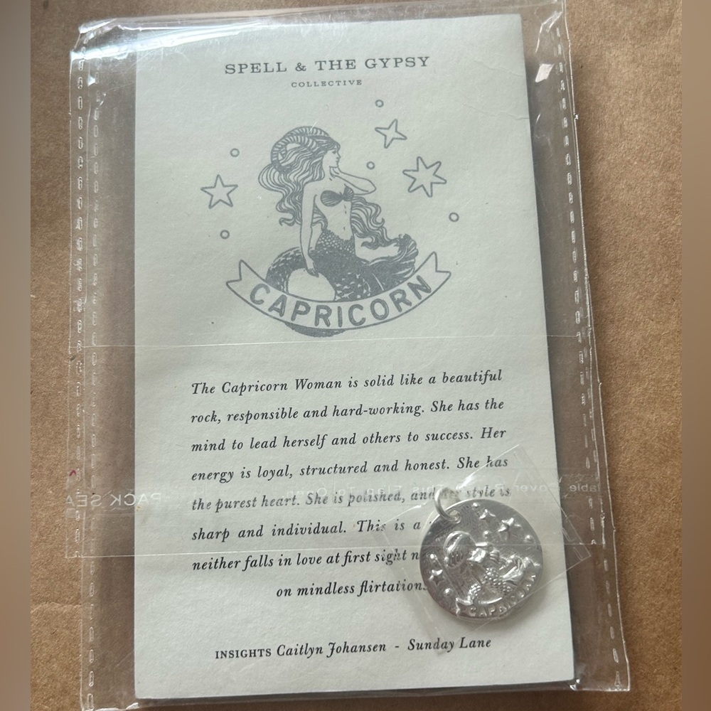 NWT - Spell & The Gypsy Collective Capricorn Zodiac Necklace Charm - Picture 2 of 5